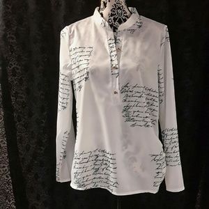 POETIC LOVE LETTER SCRIPT BLOUSE
